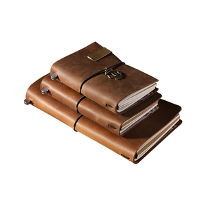 Personalizado de couro marrom genuíno, sketchbook viagem diário dairy para homens e mulheres 16x10.5cm/6.5x4 in - Product Image 1
