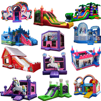Château gonflable d'extérieur combiné pour adultes, avec souffleur, en PVC, pour saut et jeux