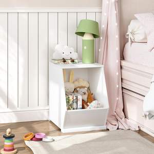 Organisateur de rangement pour jouets pour enfants, armoire de rangement empilable pour jouets, organisateur de jouets en bois, étagère à jouets blanche pour chambre à coucher, salon - Product Image 3