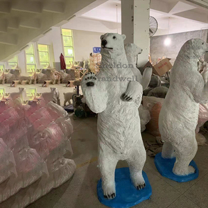 Scultura di orso polare bianco in resina/set di statue di famiglia di <span class=keywords><strong>orsi</strong></span> <span class=keywords><strong>polari</strong></span> luminosi in fibra di vetro realistici fatti a mano a grandezza naturale - Product Image 2