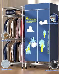 リモコン付きの新しいポータブル折りたたみ式電気衣類乾燥機1500W防水布陰イオン衣類空気乾燥機 - Product Image 2