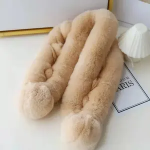 Rex Rabbit scarf two ball fur for Women and children winter general thickened rabbit scarf winter style
