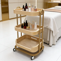 Chariot de rangement mobile en bois courbé de qualité supérieure avec plateau, présentoir roulant pour centre de massage, salon de coiffure, SPA, salon de beauté