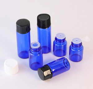 Flacone in Vetro Blu per Oli Essenziali e Cosmetici 2ml 3ml 5ml Ricaricabile Ermetico Antigoccia per Confezionamento Campioni di Oli Essenziali - Product Image 1
