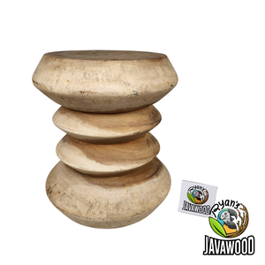 Tabouret de meubles futuriste en bois écologique naturel fait à la main en bois original fabriqué en indonésie - Product Image 1