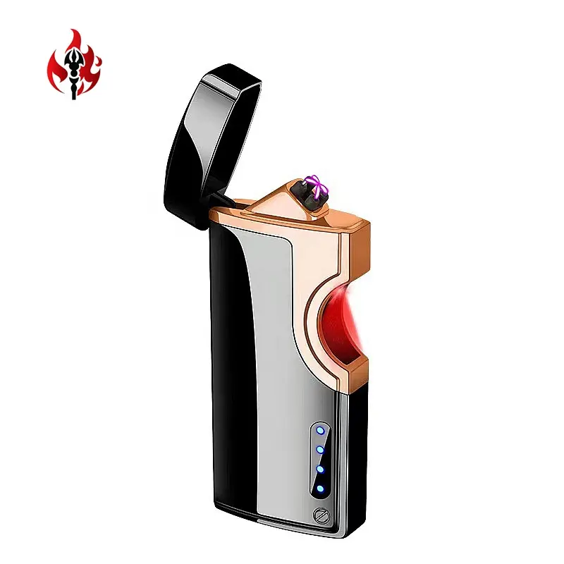 Luxurious Laser Infrared Induction USB Double Arc Lighter,Recharging Plasma Windproof Touch-sensitive Cigarette Lighter