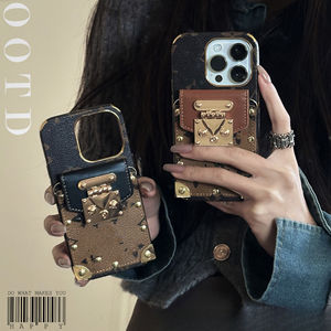 Custodia per telefono cellulare Premium Apple 16 Pro Max con tracolla a tracolla per inserimento schede 15 14 13 12 11 Plus Size <span class=keywords><strong>Cover</strong></span> in pelle - Product Image 4