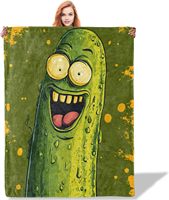 Lustige Pickle-Cartoon-Überwurfdecke für Damen, Mädchen, Jungen, weiches Flanell, Geschenke, Wohnzimmer, Couch, Zuhause, Sofa, Dekoration, 50 x 60 cm, vakuumverpackt