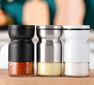 <span class=keywords><strong>Bouteille</strong></span> à épices en verre en acier inoxydable en forme de <span class=keywords><strong>sablier</strong></span>, récipient de stockage de sel et de poivre pour la cuisine, flacon à compartiments pour assaisonnements - Product Image 2