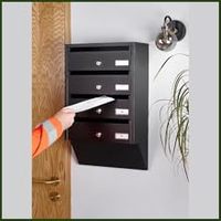 Boîtes aux lettres murales en acier pour appartements extérieurs, boîte de livraison d'enveloppes pour jardin domestique, boîte aux lettres à 4 compartiments
