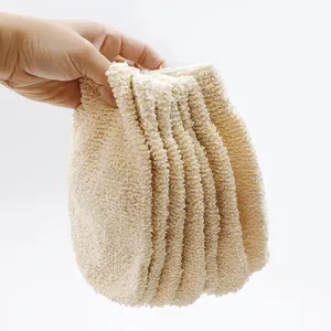 Eco Friendly Natural Hemp Exfoliating Bath Mitt Glove Sponge And Scrubbing Hemp Gloves Mitt For Body Scrubber Bath Shower