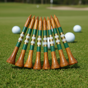 Tee da Golf Personalizzati a Righe di Alta Qualità - <span class=keywords><strong>Picchetti</strong></span> da Golf in Legno Colorati e Resistenti per Tornei - Product Image 1