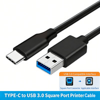 Kabel Printer USB C ke Tipe B 3.0 Kecepatan Tinggi, Kabel Data Scanner USB-C ke B