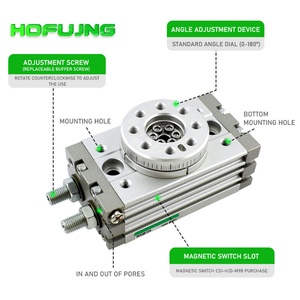 Table rotative pneumatique HOFUJNG série MSQB, cylindre à air à angle réglable de 0 à 190 degrés, piston pneumatique - Product Image 2