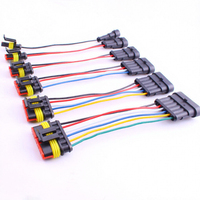 Konektor Otomotif AMP Tahan Air IP67 Inti Tembaga, Kabel Harness Pria Wanita untuk Mobil Motor, Isolasi PVC 1.5mm