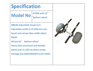 Carrito plegable para kayak de 300 libras, carrito para kayak con rueda de PU de 12 pulgadas/rueda de aire/rueda de globo - Product Image 6