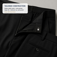 Pantalon de Costume Homme en Mélange de Laine Coupe Slim Formel Anti-Statique Infroissable OEM Marque Privée Vente en Gros