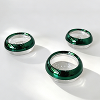 Pots cosmétiques vides Spot 50g, corps de pot transparent avec couvercle à vis électroplaqué vert, pots de rangement pour safran