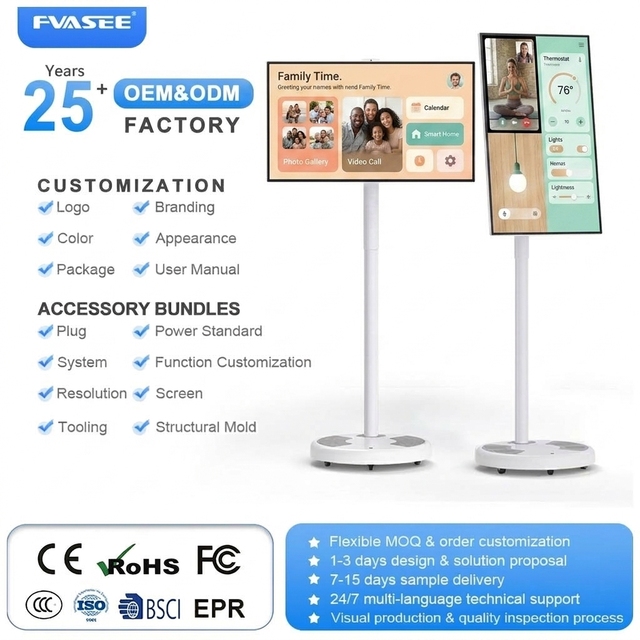 27Inch Rotating Portable Tablet PC with Rolling Stand 1080P Wireless Interactive Smart Monitor White