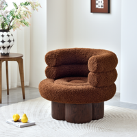 Fauteuil individuel en peluche doux et écologique, design tendance, inspiré de la dopamine, pour salon, balcon et détente des jeunes filles