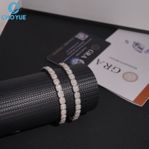 Pulsera de Eslabones Cubanos con Moissanita Corte Princesa CHOYUE, Plata 925 con Baño de Rodio, Joyería de Lujo para Mujer, Ideal para Bodas - Product Image 3