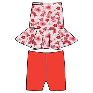 OEM/ODM Conjunto de Top sin Mangas y Falda con Volantes de Bambú/Algodón Orgánico con Estampado Personalizado para Bebés Niñas, Pantalones Cortos Ajustados, Estilo Hawaiano, ¡Gran Venta! - Product Image 2