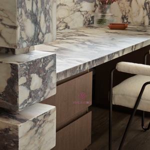 مكتب استقبال فاخر من كالاكاتا كمان رخامي أثاث حديث للردهة الأمامية - Product Image 6