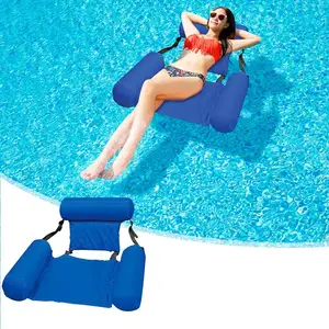 Summer Water Party Lounger Hammock Bed Pool Float Inflatable Chair Pvc Portable Floating Water Hammock