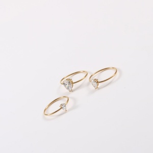Simple Fashion Jewelry 18k Gold Plated Waterdrop Diamond <b>Finger</b> <b>Ring</b> - Product Image 3