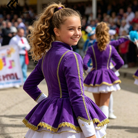 Robe violette, uniforme de majorette, robe de fanfare, costumes de danse pour filles et enfants