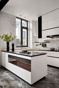 Gabinetes Integrados Pintados de Blanco, Gabinetes Rústicos, Estilo Rústico Americano Cálido, Refrigerador Integrado + Almacenamiento Nostálgico - Product Image 2