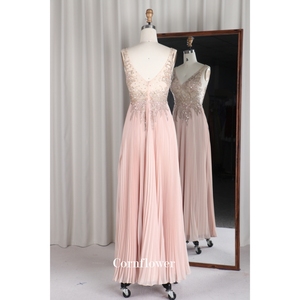 Jupe droite pour filles, col en V sans manches, transparent, dos en U, fermeture à glissière, robes <span class=keywords><strong>de</strong></span> soirée aux pierres chaudes, <span class=keywords><strong>bas</strong></span> jupe plissée, vente en gros - Product Image 3