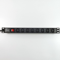 Venta al por mayor de fábrica 8 Way Pdu C13 19 "" Rack Mount Power Strip Modularized Multi-funcional Power Cabinet Power Strip