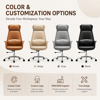 Chaise de bureau de direction en cuir à dossier haut, réglable en hauteur, pivotante, ergonomique, pour manager, bureau à domicile