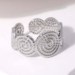 Favorite Unique <strong>Wavy</strong> Cloud Stainless Steel Party Open <strong>Rings</strong> for Women Gifts - Product Image 2