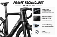 Vélo de route aérodynamique en carbone Toray T800 Mitsubishi TR50, 24 vitesses, freins à disque Di2, blanc, complet, entièrement en fibre de carbone, roues 700c, 13 kg