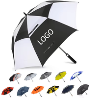 Parapluie de golf commercial à ouverture automatique ventilé, conception OEM en RPET, logo personnalisé, double couche, coupe-vent, imperméable, avec logo