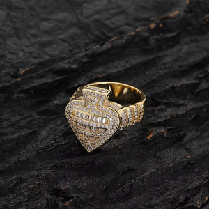 Zirconium Zircon Heart <b>Ring</b> Peach <b>Couple</b> <b>Ring</b> Popular Accessories - Product Image 2