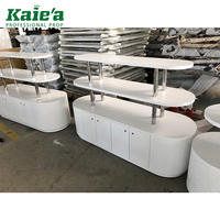Table de présentation de vêtements en bois MDF à 3 niveaux pour magasin de détail/table de présentation de magasin/table de présentation de chaussures