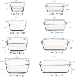 Contenants alimentaires en verre de qualité alimentaire pour le déjeuner, résistants au four et au micro-ondes, avec couvercle en PP, design pliable, style coréen, capacité de 1 à 3 L - Product Image 2