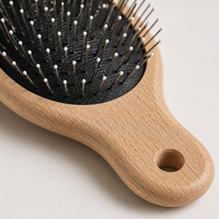 Peigne de toilettage pour animaux YAOYUE, manche ergonomique en bois de hêtre, peigne à picots en acier inoxydable pour chien et chat, pour la perte de poils et le démêlage