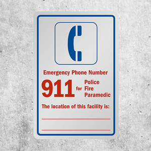 Số điện thoại khẩn cấp 911 dấu hiệu cảnh báo an toàn nhiều lớp vinyl cháy nhãn khẩn cấp - Product Image 3