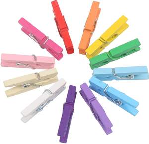 Personnalisé 20 pièces/sac pince à linge pince à linge en bambou naturel pince à tissu cheville tissu utiliser papier fleur utilisation - Product Image 5