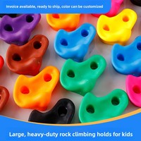Squirrel Products - Poignées d'escalade en plastique pour enfants, lot de 20, accessoires de terrain de jeu intérieur/extérieur, kit d'escalade murale, fixation murale