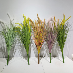 หญ้าปลอมขายดี หญ้าพลาสติกขนาดใหญ่ หญ้าหางจิ้งจอก หญ้าหัวหอม คุณภาพสูง เป็นมิตรกับสิ่งแวดล้อม ใช้ได้ทั้งภายในและภายนอกอาคาร - Product Image 1
