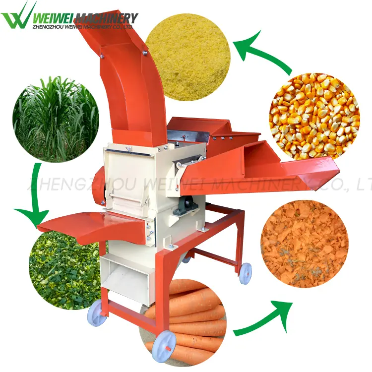 Weiwei Cow Grass Cutting Kneading Mini Goats Chaff Cutter Rabbit Feed Blades Grinder Machine grass crop cutter for Sale