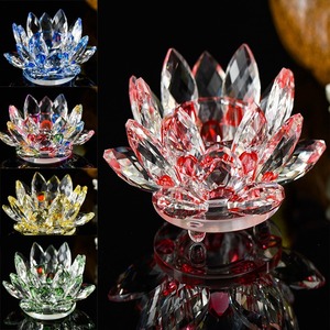 Home Accessories Artificial <strong>Candle</strong> <strong>Holder</strong> 8 Colors Buddhist Candlestick Religious Glass Crystal <strong>Lotus</strong> Flower <strong>Candle</strong> <strong>Holder</strong> - Product Image 2