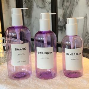 Garrafa De Plástico 250ML 500ML Roxo Azul Rosa Cabelo Condicionador Hotel Shampoo Garrafas Loção Corporal Bomba Garrafa - Product Image 1