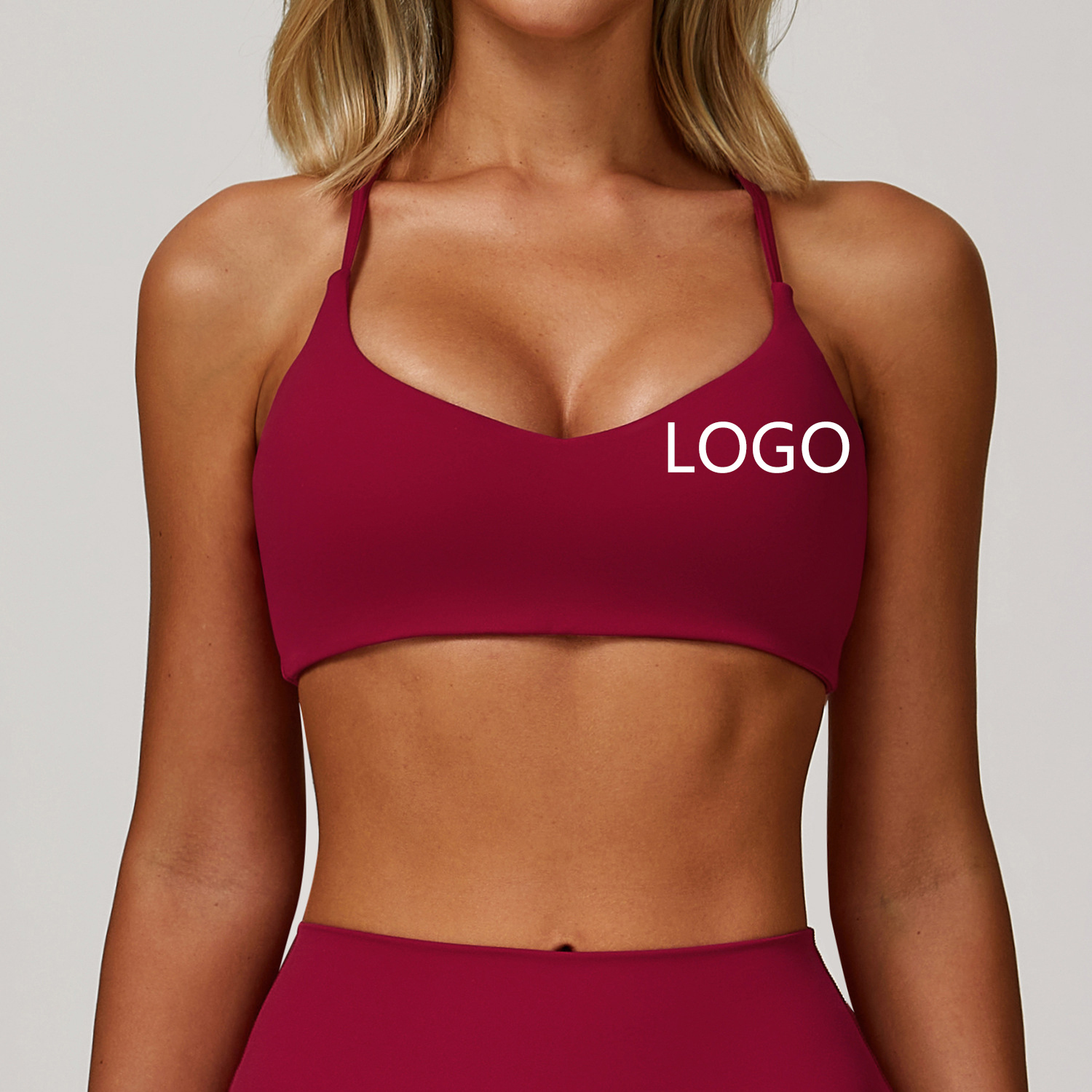 Women's One-Piece Sexy Fitness Yoga Bra Cross-Border Sanding Tight Back Running Exercise Sports Underwear