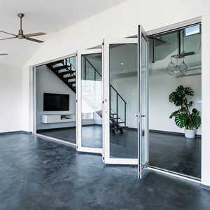 Portes pliantes en aluminium résistantes aux impacts d'ouragan, murs en verre insonorisés pour la maison, le bureau et la bibliothèque - Product Image 1